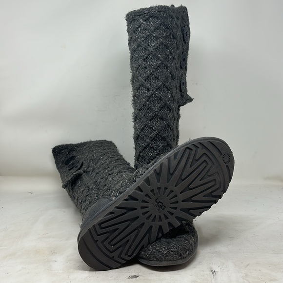 UGG Australia gray lattice cable knit tall boots - Picture 6 of 6